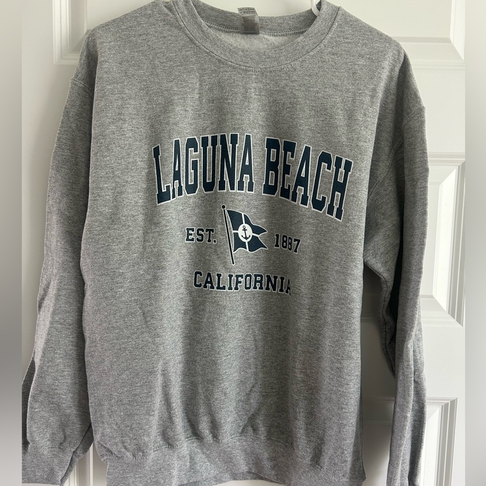 Gildan Gray Laguna Beach Crewneck Sweater